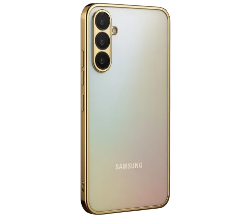 Samsung Galaxy A34 5G Kılıf Lensli Silikon - Gold