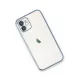 Apple iPhone 12 Kılıf Lensli Silikon - Açık Mavi