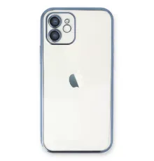 Apple iPhone 12 Kılıf Lensli Silikon - Açık Mavi