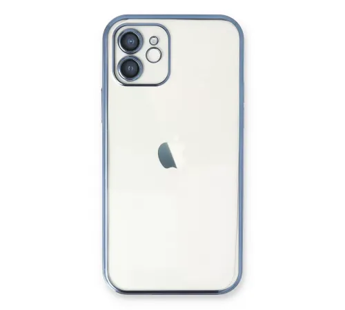 Apple iPhone 12 Kılıf Lensli Silikon - Açık Mavi