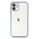 Apple iPhone 12 Kılıf Lensli Silikon - Açık Mavi