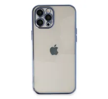 Apple iPhone 12 Pro Kılıf Lensli Silikon - Açık Mavi