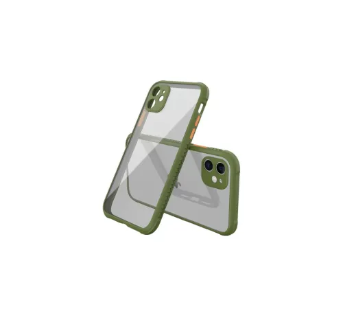 Apple iPhone 12 Mini Kılıf Miami Şeffaf Silikon - Koyu Yeşil