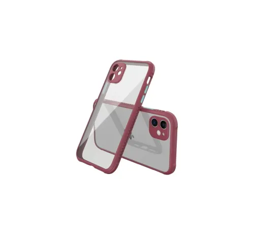 Apple iPhone 12 Mini Kılıf Miami Şeffaf Silikon - Fuşya