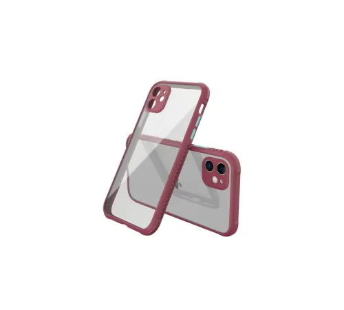 Apple iPhone 12 Mini Kılıf Miami Şeffaf Silikon - Fuşya