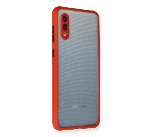 Samsung Galaxy A02 Kılıf Miami Şeffaf Silikon - Kırmızı
