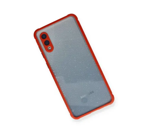 Samsung Galaxy A02 Kılıf Miami Şeffaf Silikon - Kırmızı