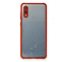 Samsung Galaxy A02 Kılıf Miami Şeffaf Silikon - Kırmızı