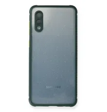 Samsung Galaxy A02 Kılıf Miami Şeffaf Silikon - Koyu Yeşil