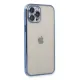 Apple iPhone 12 Pro Max Kılıf Lensli Silikon - Açık Mavi