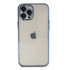 Apple iPhone 12 Pro Max Kılıf Lensli Silikon - Açık Mavi