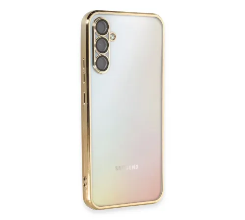 Samsung Galaxy A54 5G Kılıf Lensli Silikon - Gold