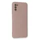 Samsung Galaxy A03S Kılıf Nano içi Kadife Silikon - Pudra