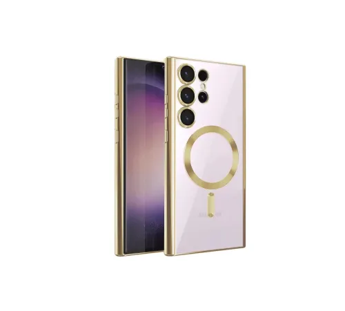 Samsung Galaxy S23 Ultra Kılıf Kross Magneticsafe Kapak - Gold
