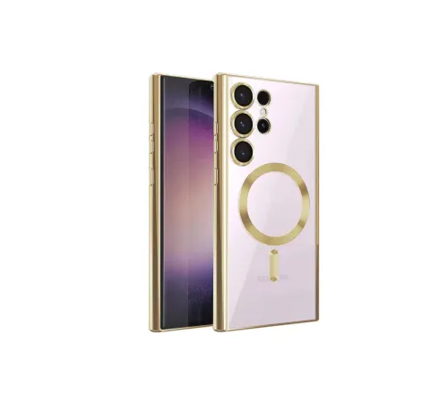 Samsung Galaxy S23 Ultra Kılıf Kross Magneticsafe Kapak - Gold