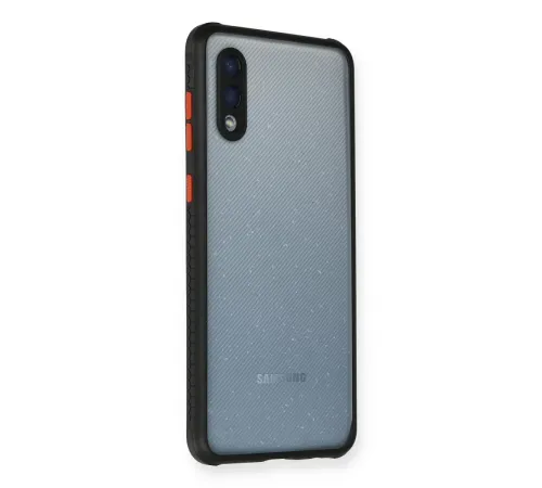 Samsung Galaxy A02 Kılıf Miami Şeffaf Silikon - Siyah