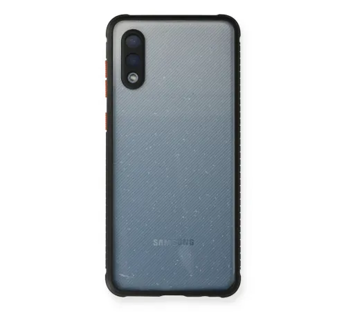 Samsung Galaxy A02 Kılıf Miami Şeffaf Silikon - Siyah