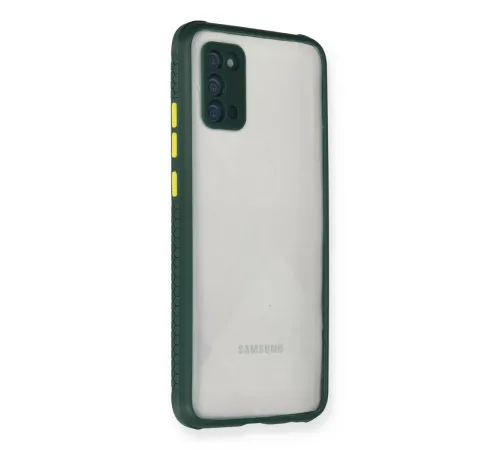 Samsung Galaxy A02S Kılıf Miami Şeffaf Silikon - Koyu Yeşil