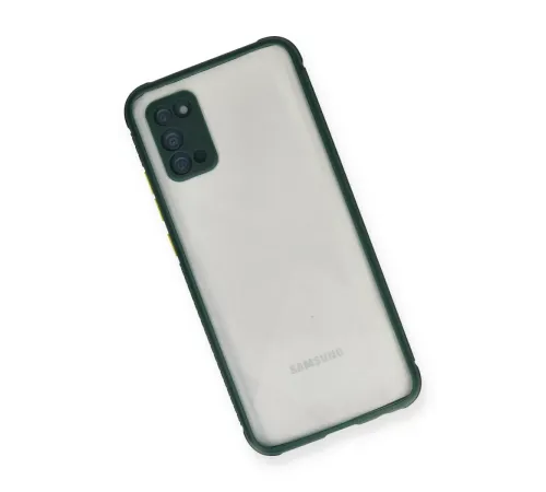 Samsung Galaxy A02S Kılıf Miami Şeffaf Silikon - Koyu Yeşil