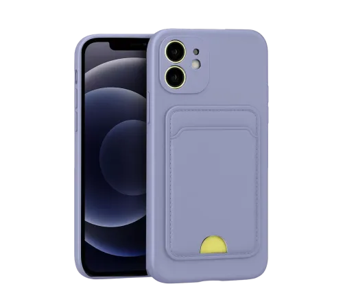 Apple iPhone 11 Kılıf Kelvin Kartvizitli Silikon - Lila