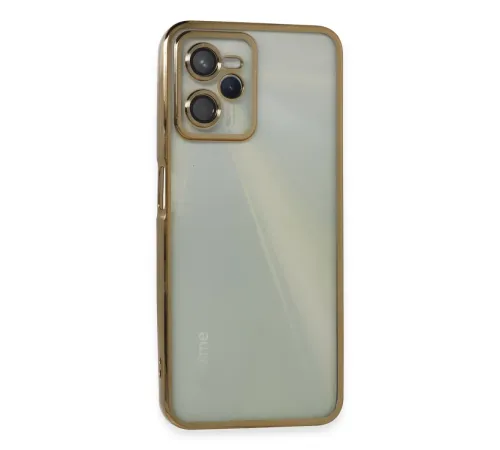 Realme C35 Kılıf Lensli Silikon - Gold