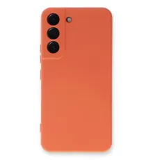 Samsung Galaxy S22 Plus Kılıf Nano içi Kadife Silikon - Turuncu