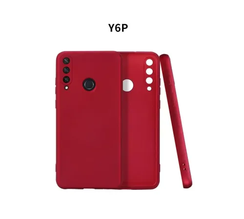 Huawei Y6P Kılıf First Silikon - Bordo