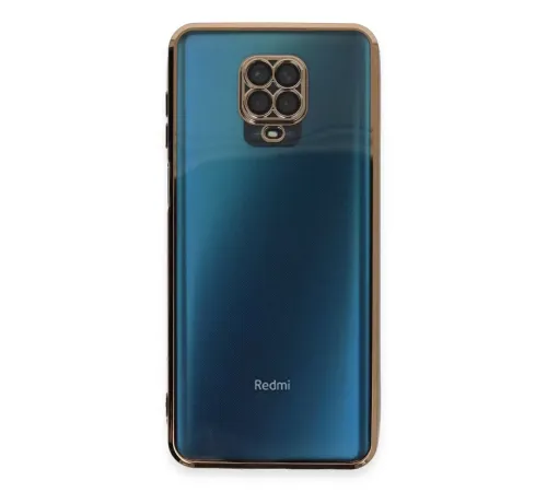 Xiaomi Redmi Note 9 Pro Kılıf Lensli Silikon - Gold
