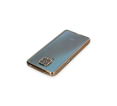 Xiaomi Redmi Note 9 Pro Kılıf Lensli Silikon - Gold