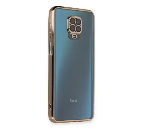 Xiaomi Redmi Note 9 Pro Kılıf Lensli Silikon - Gold