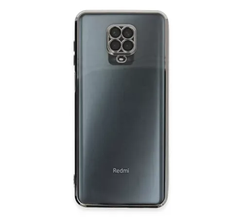 Xiaomi Redmi Note 9 Pro Kılıf Lensli Silikon - Gümüş