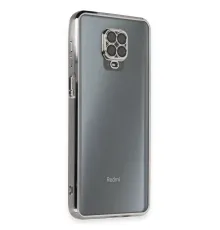 Xiaomi Redmi Note 9 Pro Kılıf Lensli Silikon - Gümüş