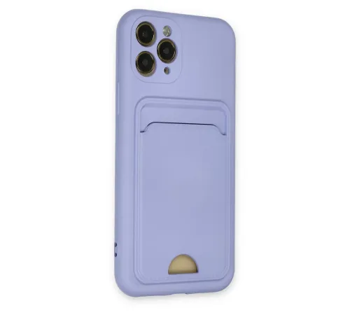 Apple iPhone 11 Pro Kılıf Kelvin Kartvizitli Silikon - Lila