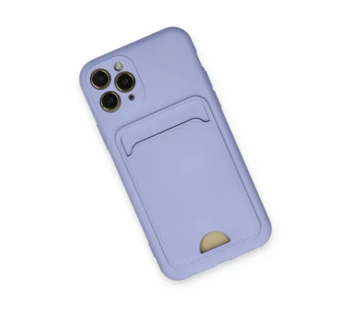 Apple iPhone 11 Pro Kılıf Kelvin Kartvizitli Silikon - Lila