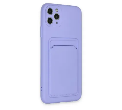 Apple iPhone 11 Pro Max Kılıf Kelvin Kartvizitli Silikon - Lila