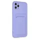 Apple iPhone 11 Pro Max Kılıf Kelvin Kartvizitli Silikon - Lila