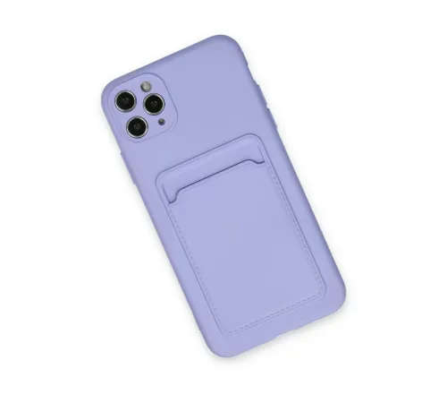 Apple iPhone 11 Pro Max Kılıf Kelvin Kartvizitli Silikon - Lila