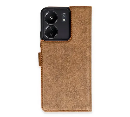 Xiaomi Redmi 13C Kılıf Trend S Plus Kapaklı Kılıf - Taba