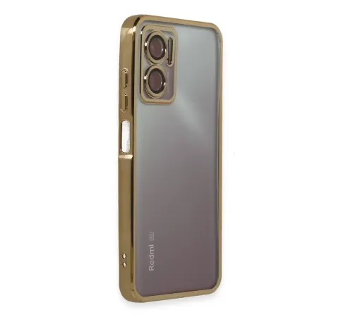 Xiaomi Redmi 10 5G Kılıf Lensli Silikon - Gold