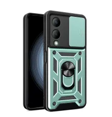 Vivo Y17S Kılıf Pars Lens Yüzüklü Silikon - Yeşil