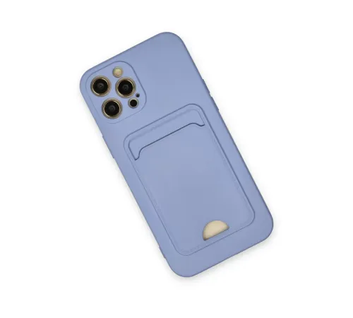 Apple iPhone 12 Pro Max Kılıf Kelvin Kartvizitli Silikon - Lila