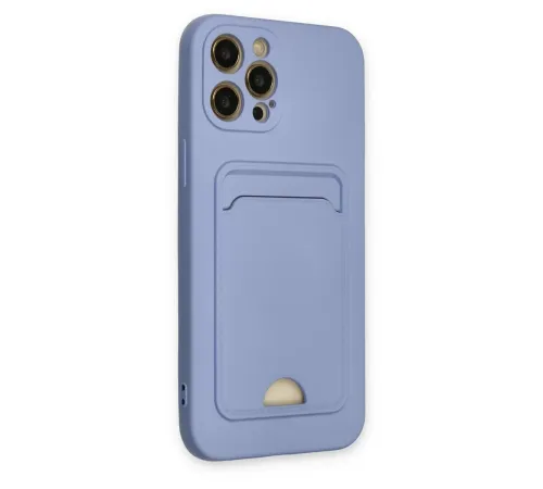 Apple iPhone 12 Pro Max Kılıf Kelvin Kartvizitli Silikon - Lila