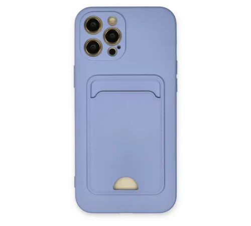 Apple iPhone 12 Pro Max Kılıf Kelvin Kartvizitli Silikon - Lila