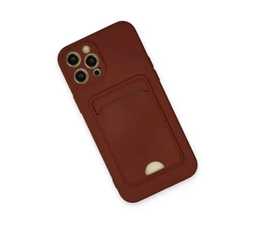 Apple iPhone 12 Pro Max Kılıf Kelvin Kartvizitli Silikon - Bordo