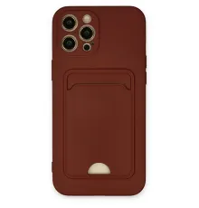 Apple iPhone 12 Pro Max Kılıf Kelvin Kartvizitli Silikon - Bordo
