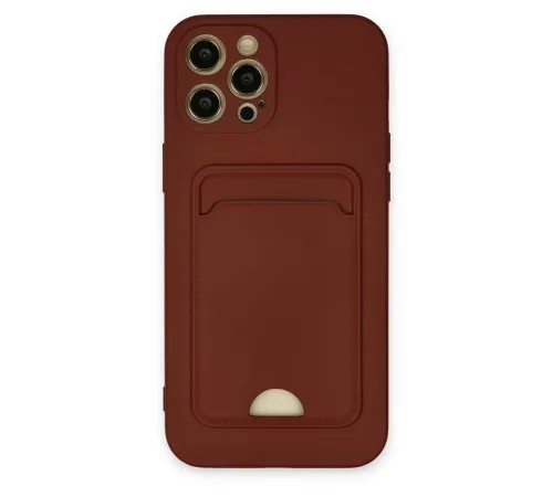 Apple iPhone 12 Pro Max Kılıf Kelvin Kartvizitli Silikon - Bordo