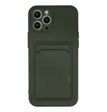 Apple iPhone 12 Pro Max Kılıf Kelvin Kartvizitli Silikon - Koyu Yeşil