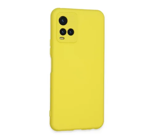 Vivo Y21S Kılıf Nano içi Kadife Silikon - Sarı