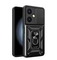 Vivo Y27 Kılıf Pars Lens Yüzüklü Silikon - Siyah