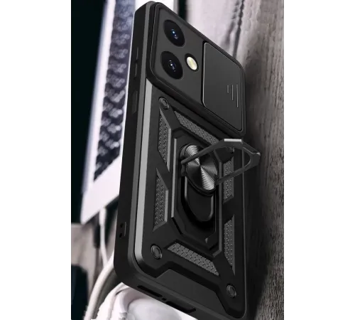 Vivo Y27 Kılıf Pars Lens Yüzüklü Silikon - Kırmızı
